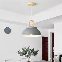 Nordic LED Pendant Light Iron Wood 3 Colours 3 Sizes