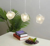 Glass Globe Pendant Light Set of 3 Iron E27 IP44
