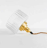 Handblown Glass Pendant Light, Brass