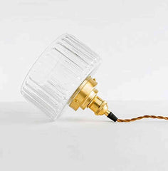 Handblown Glass Pendant Light, Brass
