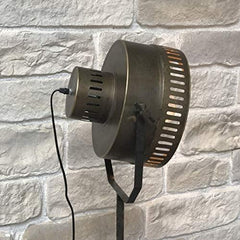 Industrial Cinema Iron Floor Lamp Hand-Finished Wood Steel E27