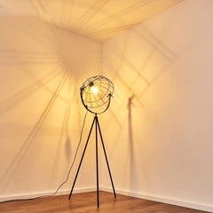 Moon Brut XL Industrial Cinema Floor Lamp Raw Steel Wood E27
