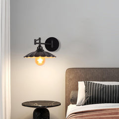 Vintage Articulated Wall Light Matt Black E27 360° Rotation 280° Head