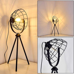 Moon Brut XS Industrial Cinema Floor Lamp Compact Raw Steel Wood E27