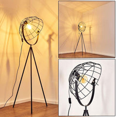 Moon Brut XL Industrial Cinema Floor Lamp Raw Steel Wood E27