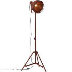 Industrial Cinema Floor Lamp Rust Effect Wood Steel E27