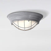 Porthole Ceiling Light Concrete-Effect Metal Frosted Glass 2×E27 Ø34cm