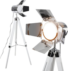 Retro Industrial Cinema Floor Lamp White Base E27 Adjustable