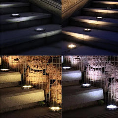 Solar LED Garden Ground Lamp Stainless Steel ABS 8 LED