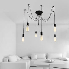 Spider Chandelier Industrial Black E27 Multi-Arm