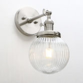 Holophane Wall Light Prismatic Glass E27 Rotary Switch — 4 Finishes