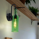 Bottle Wall Light Acrylic Diffuser Black Metal E27 Max 8W Handmade
