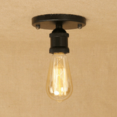 Small Black Industrial Ceiling Light E27 Hand-Assembled Compact