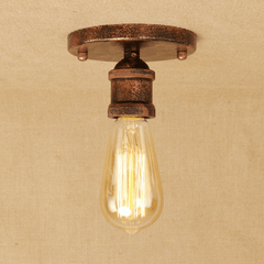 Small Industrial Bronze Ceiling Light E27 Hand-Assembled Compact