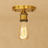 Small Industrial Gold Ceiling Light E27 Hand-Assembled Compact