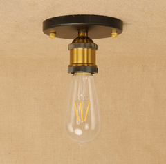 Small Vintage Industrial Ceiling Light E27 Antique Metal Compact