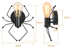 Spider Wall Light Industrial Plumbing Pipe Black Powder-Coated 2-Light Handmade