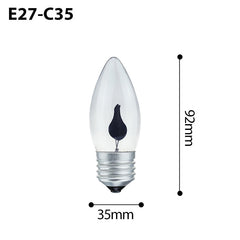 E27 Flame LED Bulb 3W — 2700K Extra Warm White, C35 Candle Shape