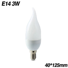 E14 Flame LED Bulb 3W Warm & Cool White — White Glass, 30,000h