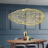 Art Deco Starlight Dotted Cloud Pendant Light Iron Gold White