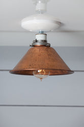 Copper Cone Ceiling Light Metal Shade E27 Ø20cm × H15cm