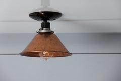 Copper Cone Ceiling Light Metal Shade E27 Ø20cm × H15cm