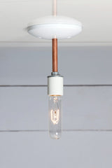 Copper Pipe Ceiling & Wall Light E27 Black or White Socket