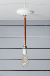 Copper Pipe Drop Pendant Light, Adjustable Length