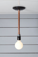 Copper Pipe Drop Pendant Light, Adjustable Length