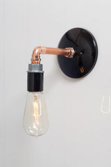 Copper Pipe Wall Sconce 90° Elbow E27 4–12in Adjustable