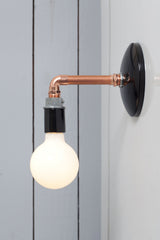 Copper Pipe Wall Sconce 90° Elbow E27 4–12in Adjustable
