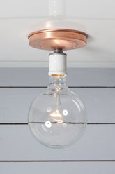 Copper Ceiling & Wall Light Bare Bulb E27 Ø13cm