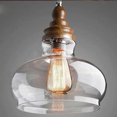 Clear Glass Vintage Pendant Light Dome Sphere or Triangle