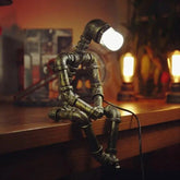Industrial Pipe Table Lamp Aged Brass Finish E27