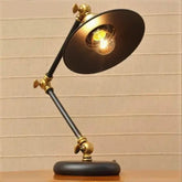 Industrial Desk Lamp Black Gold Fittings Adjustable E27