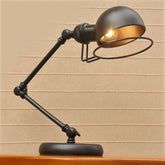 Black Gold Articulated Industrial Desk Lamp Removable Shade E27