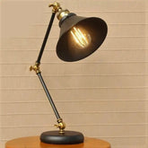 Black Gold Industrial Desk Lamp Adjustable Height E27