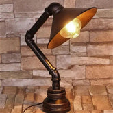 Vintage Industrial Desk Lamp All Black Metal Pipe Shade E27