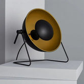 Retro Cinema Table Lamp Black Metal Gold Dome Shade E27