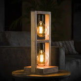 Industrial Table Lamp Solid Mango Wood Base E27