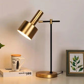 Industrial Table Lamp Black Gold Metal Shade Adjustable E27