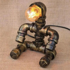 Industrial Forged Iron Table Lamp Bronze Brass E27