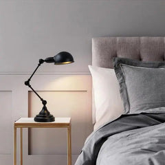 Black Industrial Table Lamp Adjustable E27 Metal
