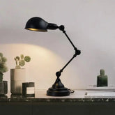 Black Industrial Table Lamp Adjustable E27 Metal