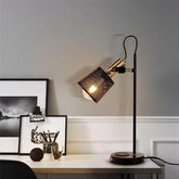 Industrial Table Lamp with USB Port Black Gold Socket E27