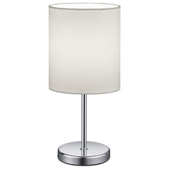Vintage Chrome Desk Lamp Fabric Shade E14 Max 40W White or Taupe