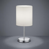 Vintage Chrome Desk Lamp Fabric Shade E14 Max 40W White or Taupe