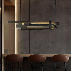 Industrial LED Bar Chandelier Matte Black — 60, 80 or 100cm