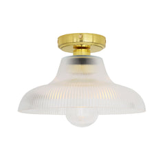 IP65 Holophane Glass Ceiling Light Brass E27 30 & 40cm 7 Finishes