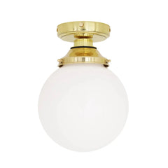 IP44 Globe Ceiling Light Brass E27 Bathroom-Safe 7 Finishes